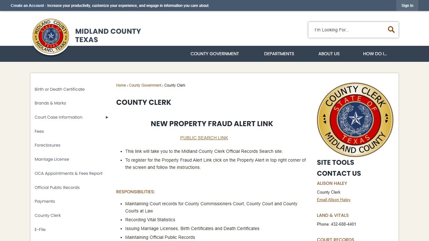 County Clerk | Midland County, TX