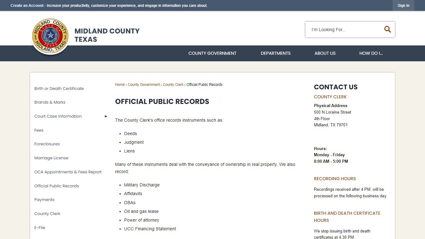 Official Public Records | Midland County, TX