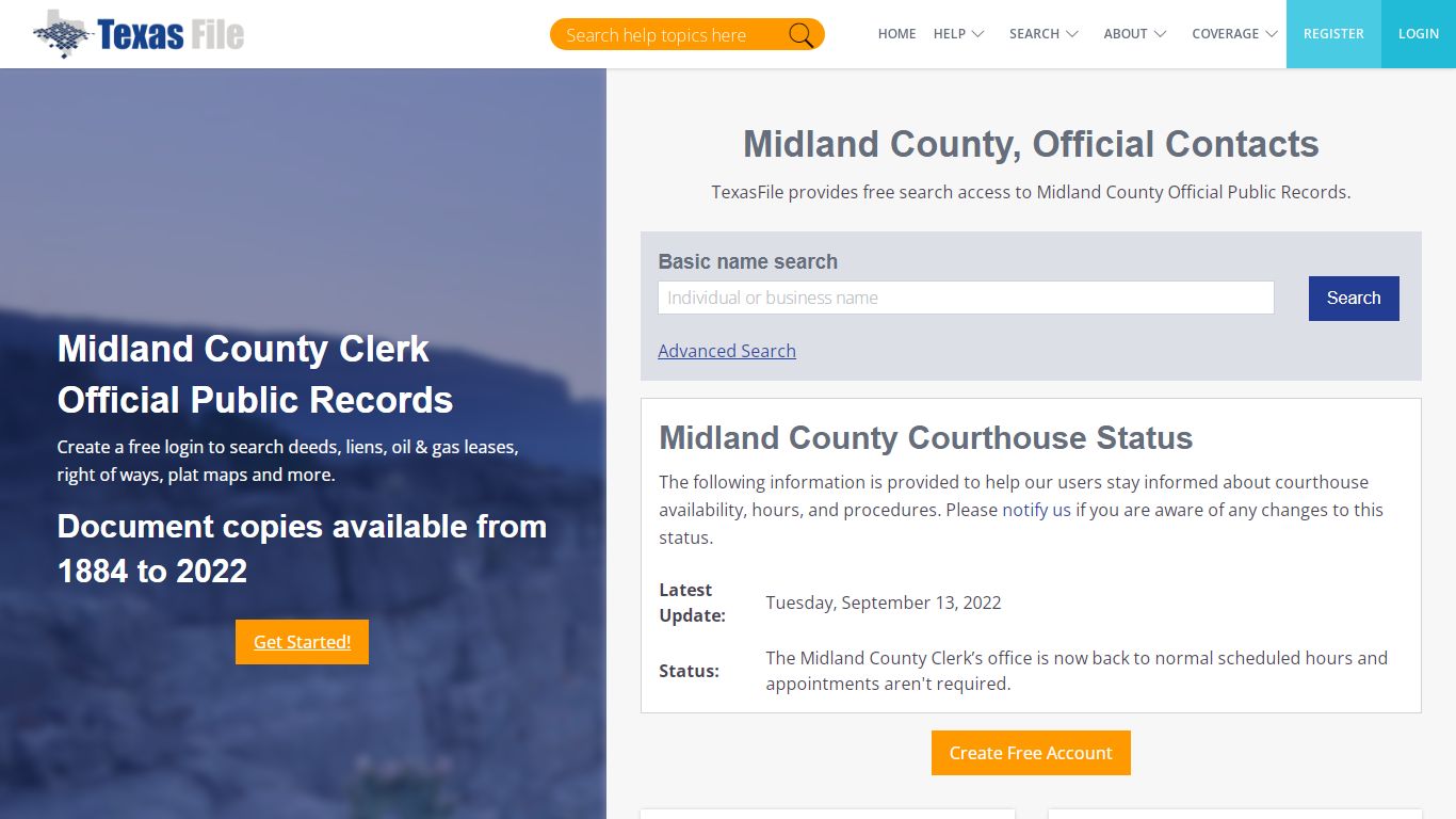 Midland County Clerk Official Public Records | TexasFile
